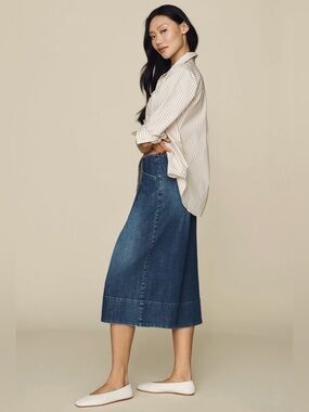 ANTHROPOLOGIE MAEVE cotton high rise wide leg culotte jeans Bohemian transition